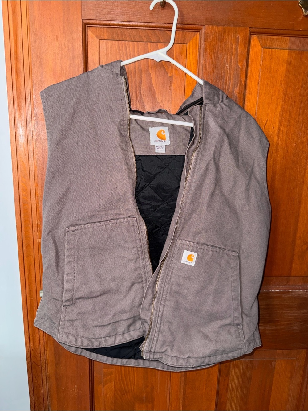 Carhartt Womens Hooded Vest in Taupe Gray